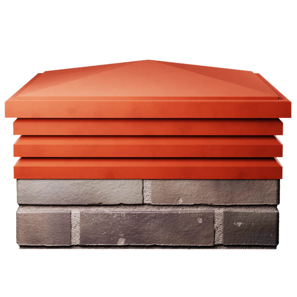 Колпак Zking Бона ХайТек Красный на столб 2х2 кирпича (513х513мм) Сургут фото