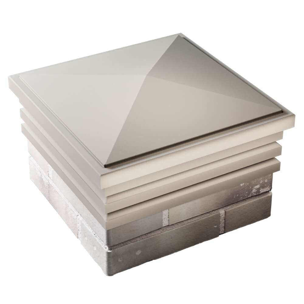 Колпак Zking Бона ХайТек Бежевый на столб 1.5х1.5 кирпича (385х385мм) в Сургуте фото