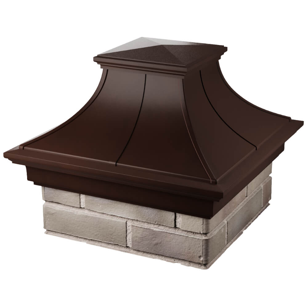 Колпак Zking Монблан Премиум Коричневый на столб 1.5х1.5 кирпича (385х385мм) в Сургуте фото
