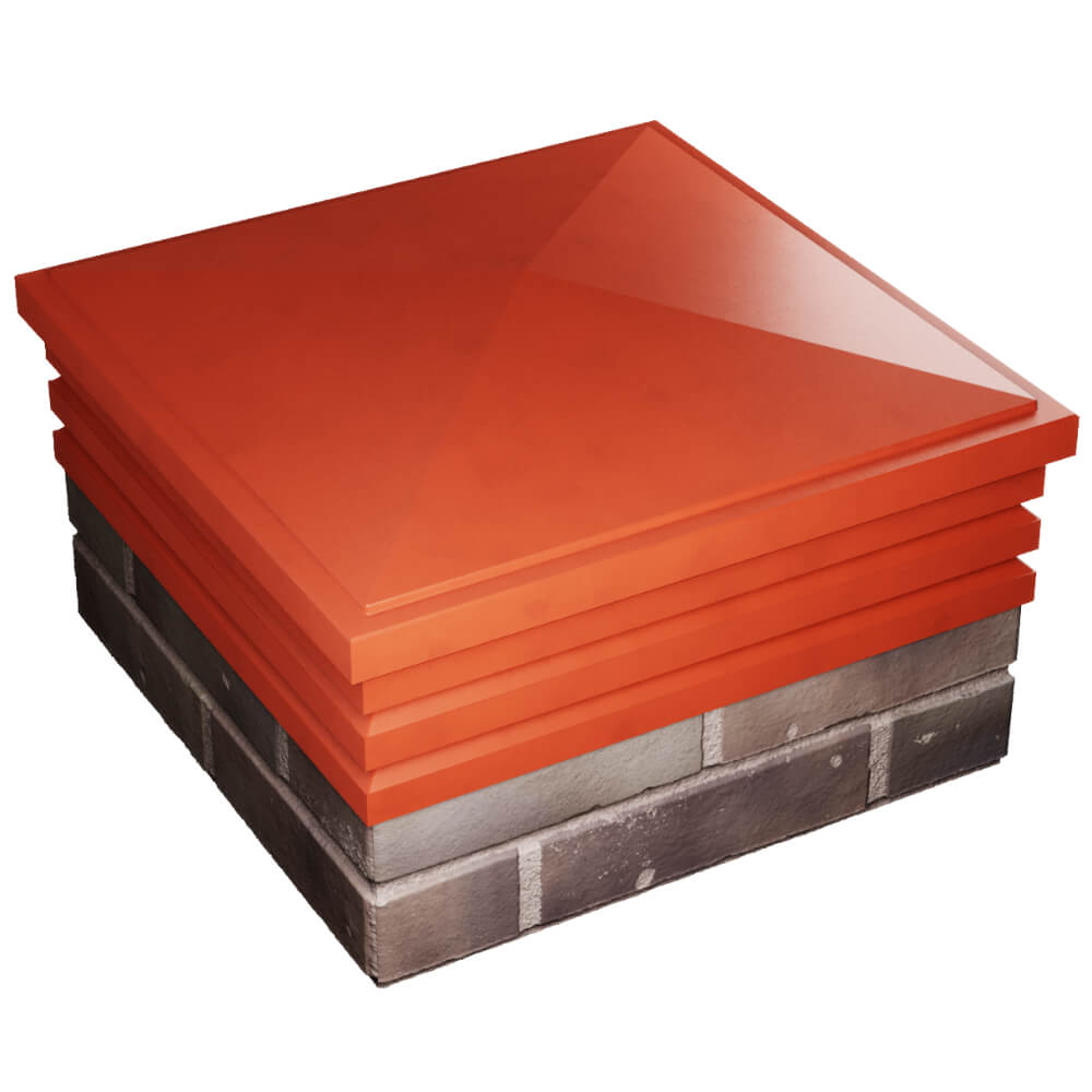 Колпак Zking Бона ХайТек Красный на столб 2х2 кирпича (513х513мм) в Сургуте фото