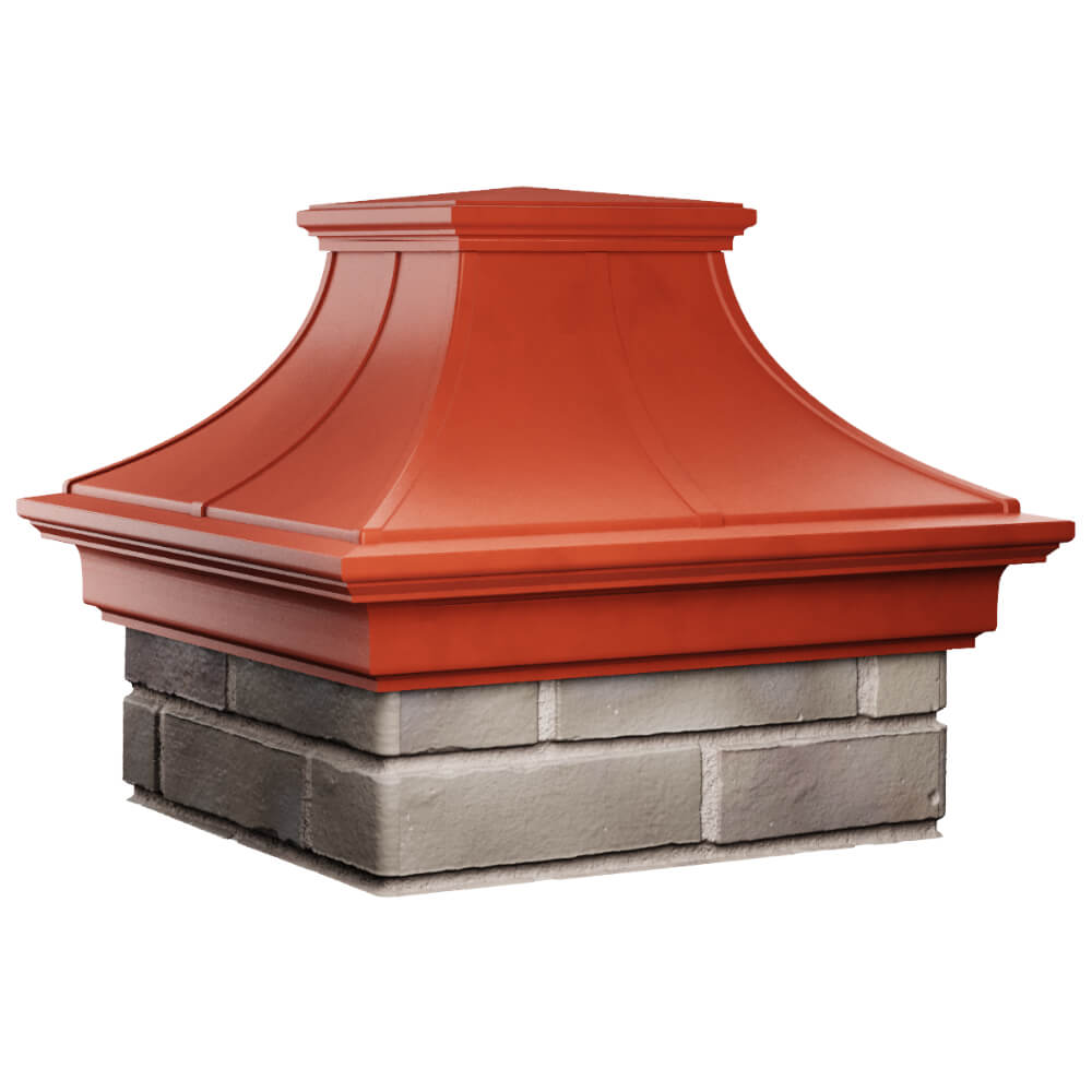 Колпак Zking Монблан Премиум Красный на столб 1.5х1.5 кирпича (385х385мм) в Сургуте фото
