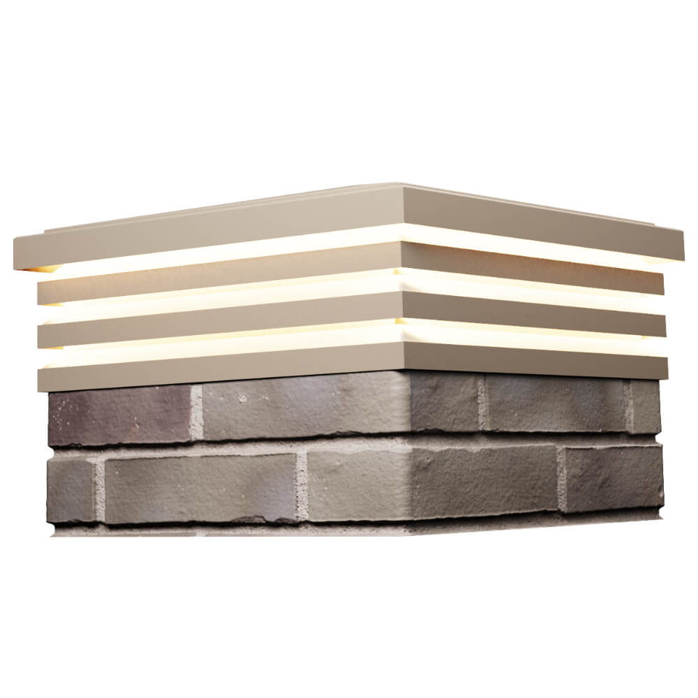 Колпак Zking Бона ХайТек Бежевый на столб 1.5х1.5 кирпича (385х385мм) с подсветкой в Сургуте фото