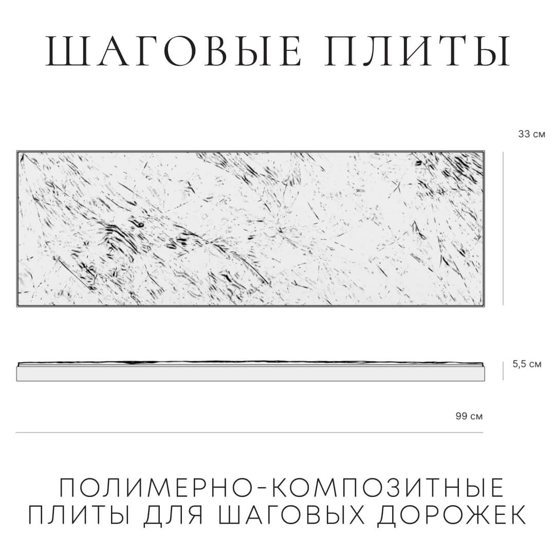 Шаговая плита STONE Графитовый Серый 990х330х55мм в Сургуте фото