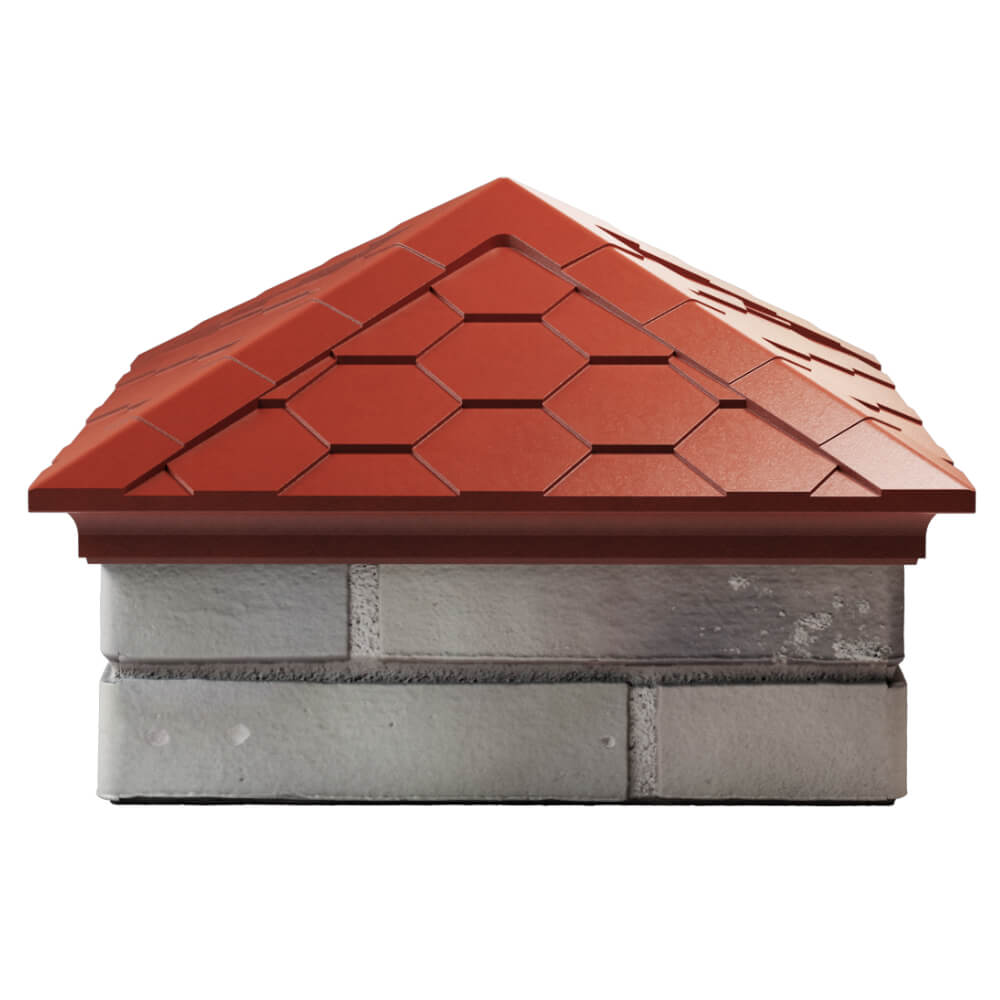 Колпак Zking Эверест Красный на столб 1.5х1.5 кирпича (390х390мм) Сургут фото