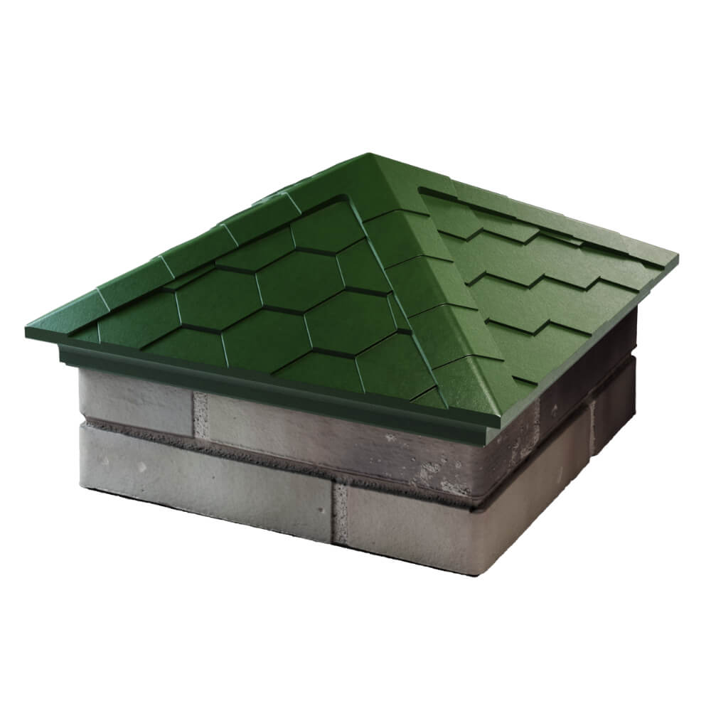 Колпак Zking Эверест Зеленый на столб 1.5х1.5 кирпича (390х390мм) в Сургуте фото