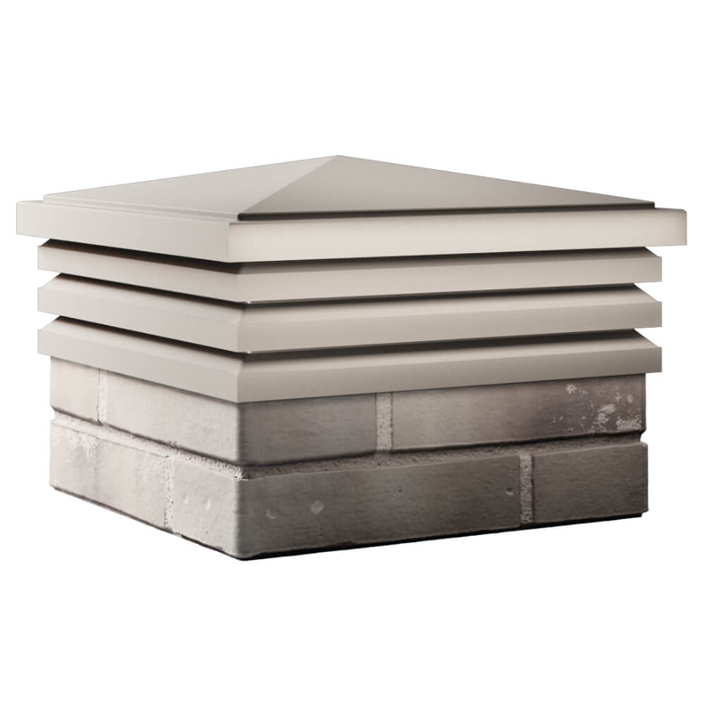 Колпак Zking Бона ХайТек Бежевый на столб 1.5х1.5 кирпича (385х385мм) в Сургуте фото