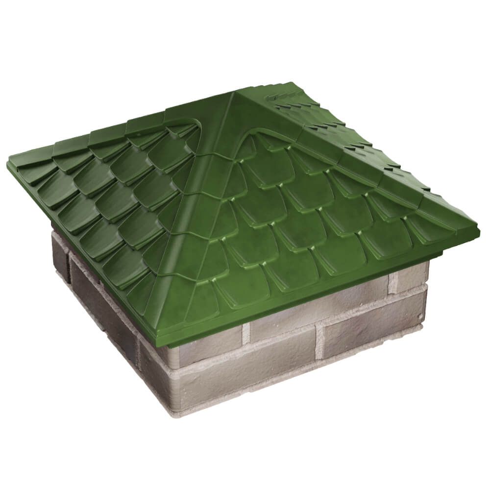 Колпак Zking Эльбрус Зеленый на столб 1.5х1.5 кирпича (385х385мм) в Сургуте фото