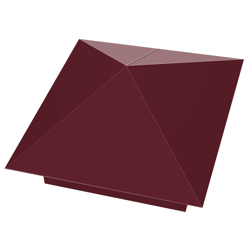 Колпак металлический 390х390мм RAL3005 Красное Вино заборный Сургут фото