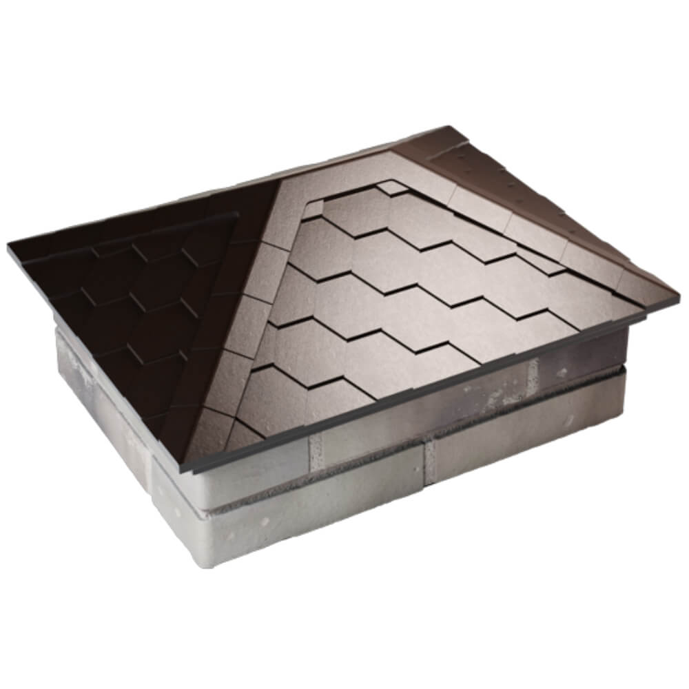 Колпак Zking Эверест Коричневый на столб 2х1.5 кирпича (520х390мм) Сургут фото