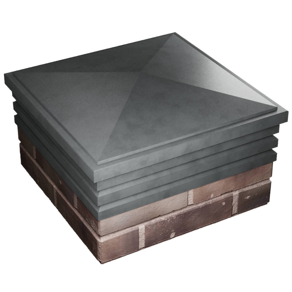 Колпак Zking Бона ХайТек Серый на столб 2х2 кирпича (513х513мм) в Сургуте фото