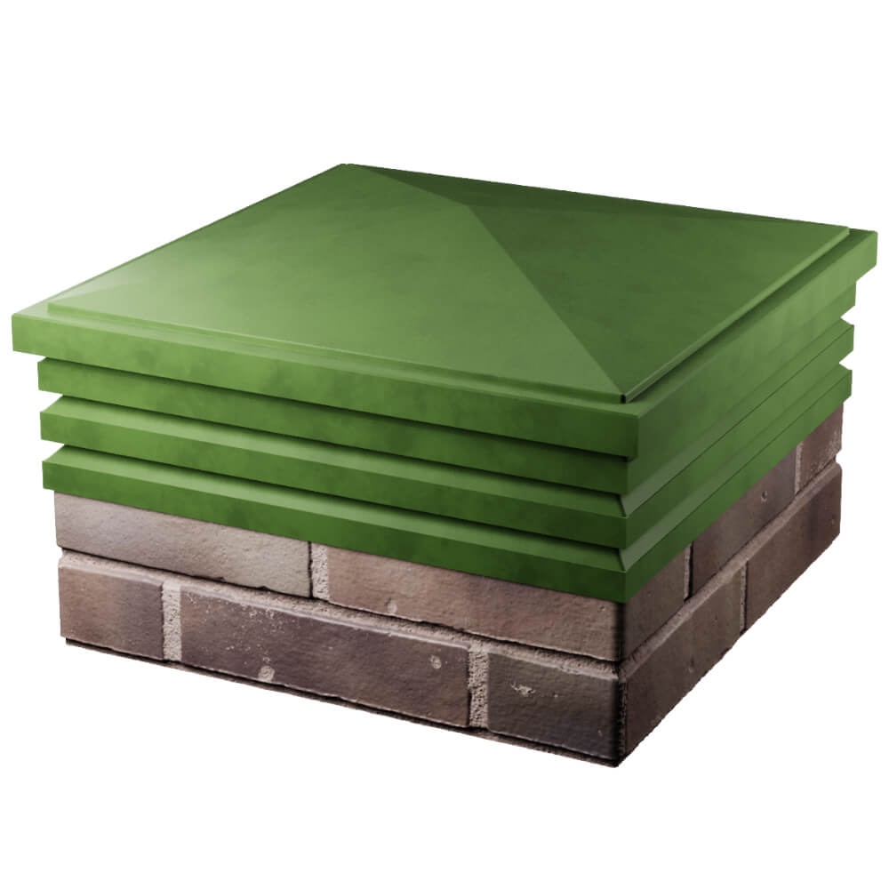 Колпак Zking Бона ХайТек Зеленый на столб 2х2 кирпича (513х513мм) в Сургуте фото