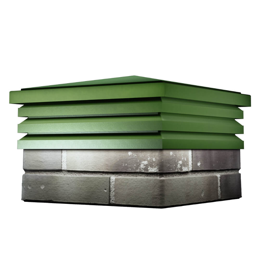 Колпак Zking Бона ХайТек Зеленый на столб 1.5х1.5 кирпича (385х385мм) в Сургуте фото