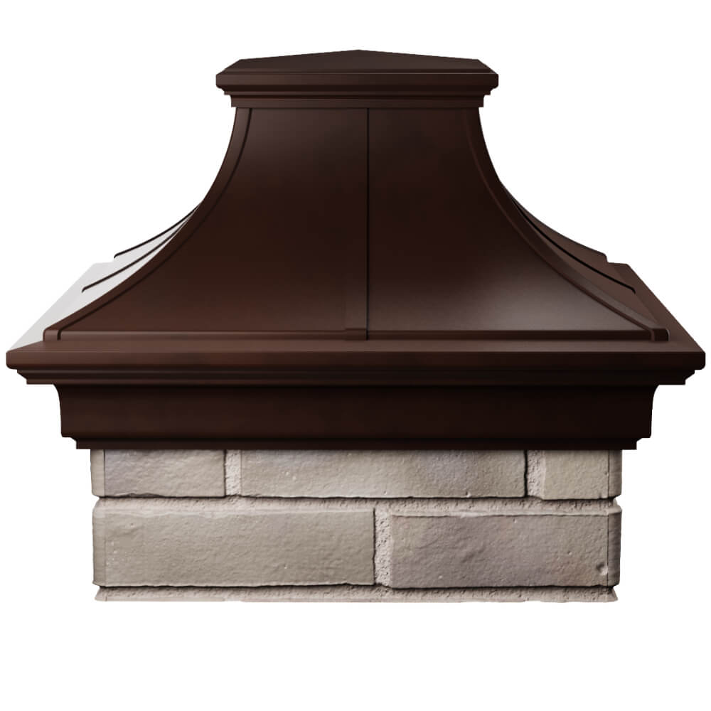 Колпак Zking Монблан Премиум Коричневый на столб 1.5х1.5 кирпича (385х385мм) Сургут фото