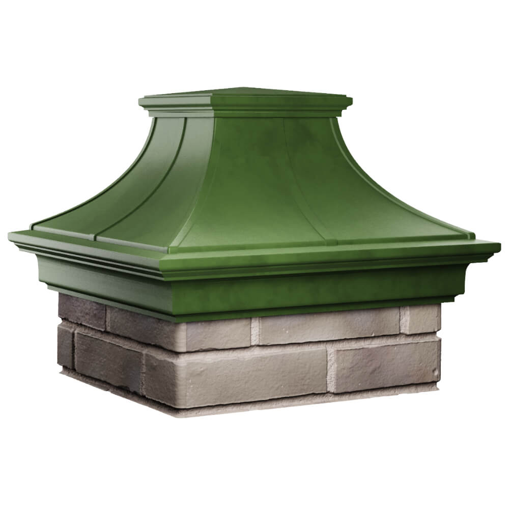 Колпак Zking Монблан Премиум Зеленый на столб 1.5х1.5 кирпича (385х385мм) в Сургуте фото