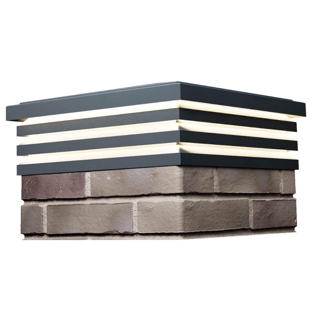 Колпак Zking Бона ХайТек Серый на столб 1.5х1.5 кирпича (385х385мм) с подсветкой в Сургуте фото