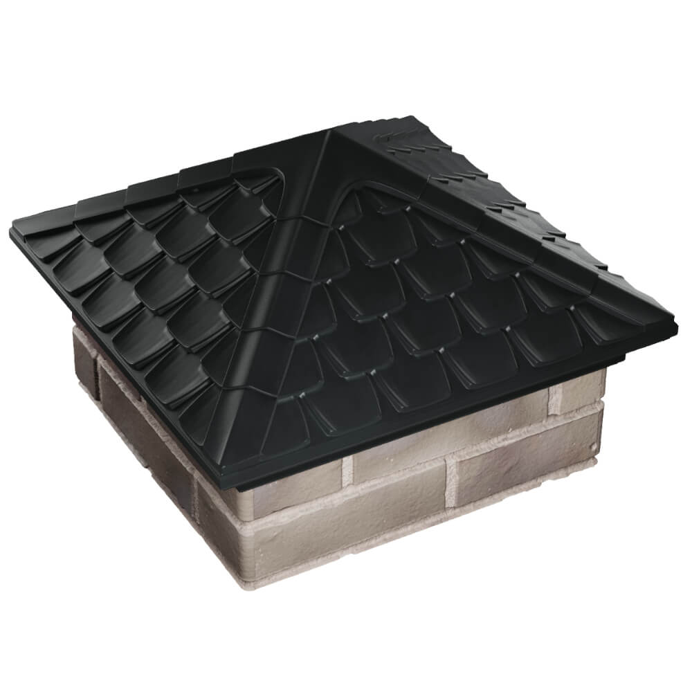 Колпак Zking Эльбрус Черный на столб 1.5х1.5 кирпича (385х385мм) в Сургуте фото