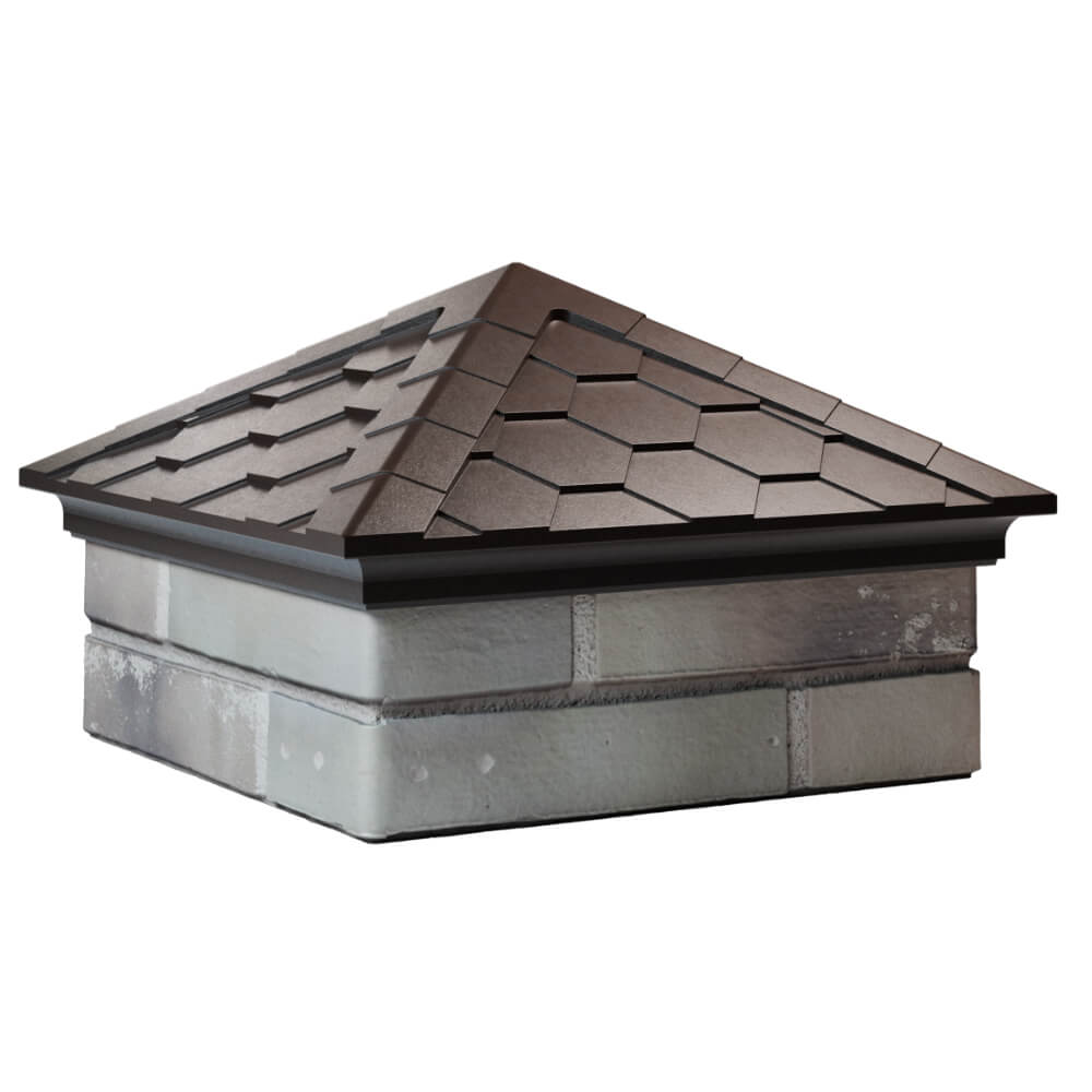 Колпак Zking Эверест Коричневый на столб 1.5х1.5 кирпича (390х390мм) в Сургуте фото