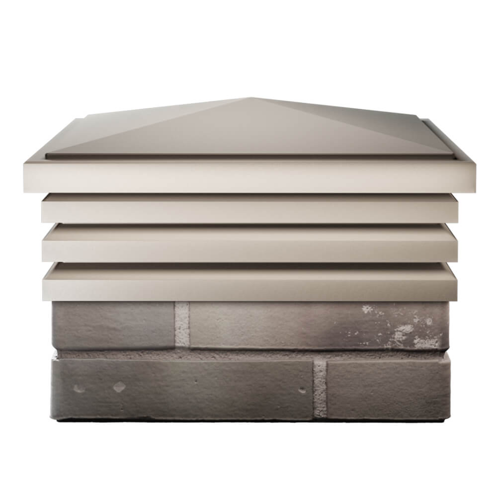 Колпак Zking Бона ХайТек Бежевый на столб 1.5х1.5 кирпича (385х385мм) Сургут фото