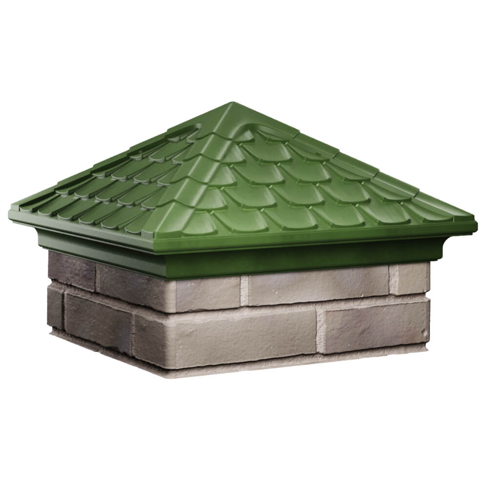 Колпак Zking Эльбрус Зеленый на столб 1.5х1.5 кирпича (385х385мм) в Сургуте фото