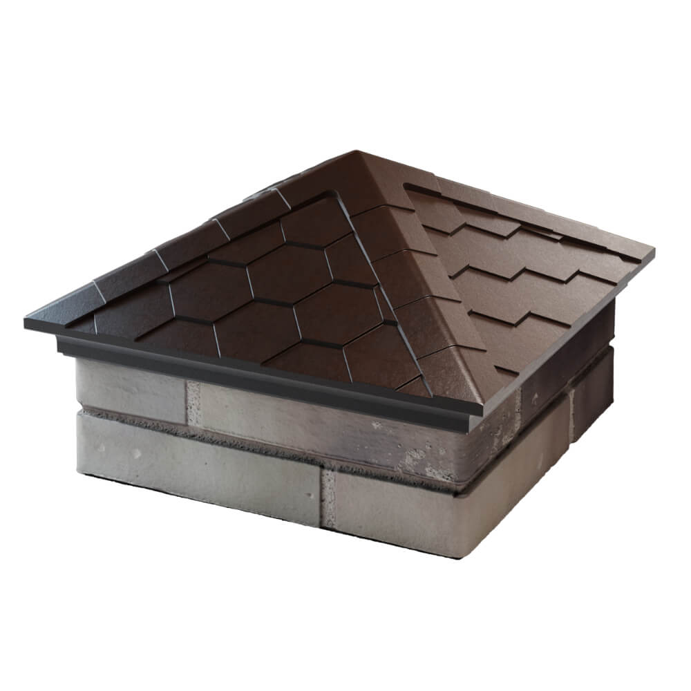 Колпак Zking Эверест Коричневый на столб 1.5х1.5 кирпича (390х390мм) в Сургуте фото