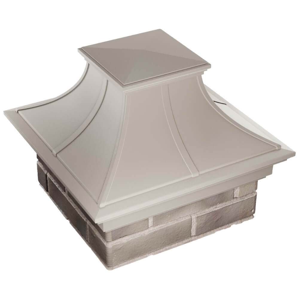 Колпак Zking Монблан Премиум Бежевый на столб 1.5х1.5 кирпича (385х385мм) в Сургуте фото