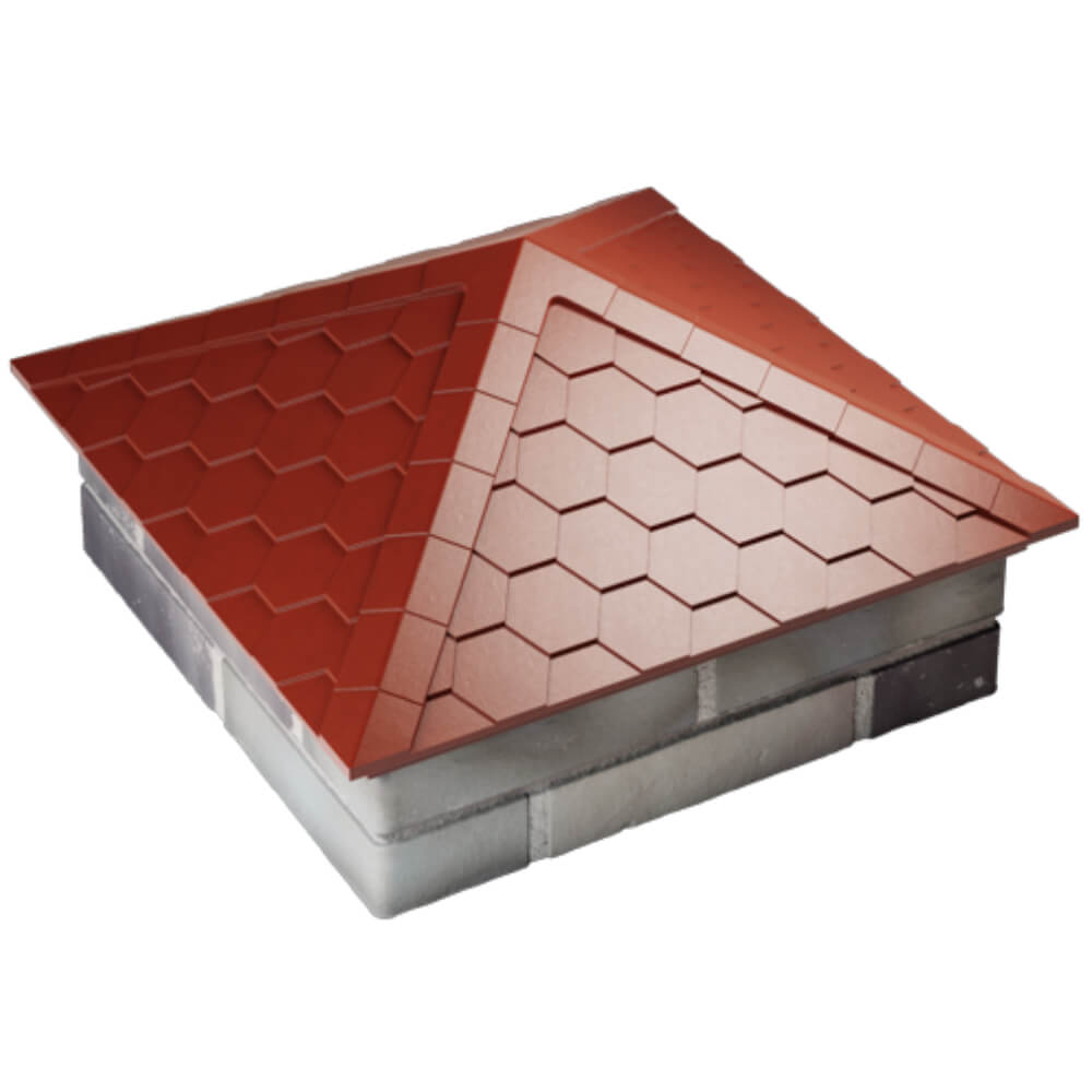 Колпак Zking Эверест Красный на столб 2х2 кирпича (535х535мм) Сургут фото